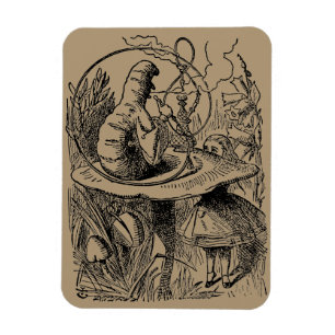 Vintage Alice in Wonderland Waterpijp Rups Magneet