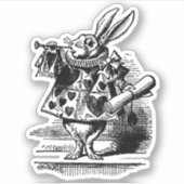 Vintage Alice in Wonderland Witte Konijn als Heral Sticker (Voorkant)