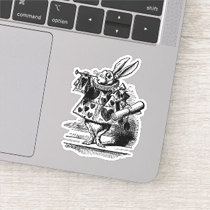 Vintage Alice in Wonderland Witte Konijn als Heral Sticker