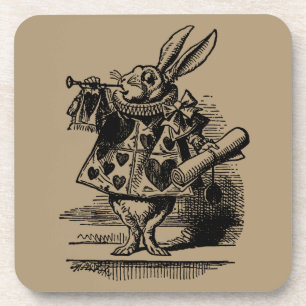 Vintage Alice in Wonderland Witte Konijn als herau Drankjes Onderzetter