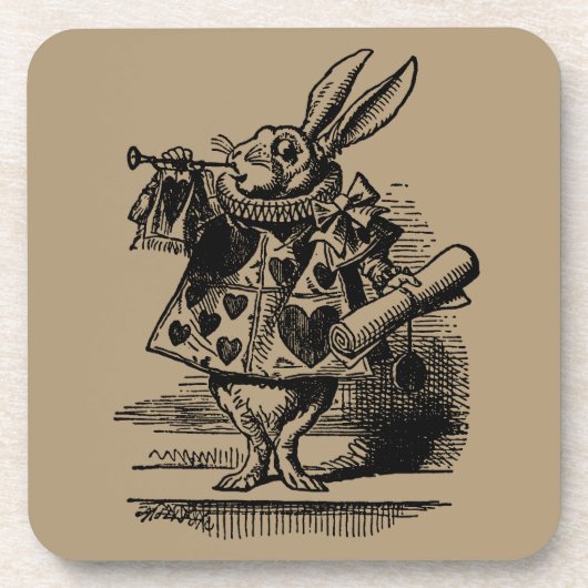 Vintage Alice in Wonderland Witte Konijn als herau Drankjes Onderzetter (Voorkant)