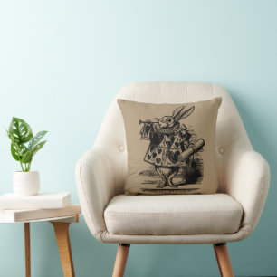 Vintage Alice in Wonderland Witte Konijn als herau Kussen