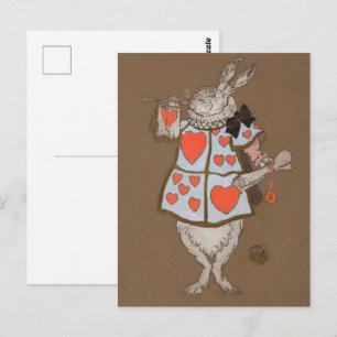 Vintage Alice in Wonderland Witte Konijn Heraldiek Briefkaart