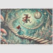 Vintage Alice Rabbit Hole Illustration Decoupage Tissuepapier (Voorkant)