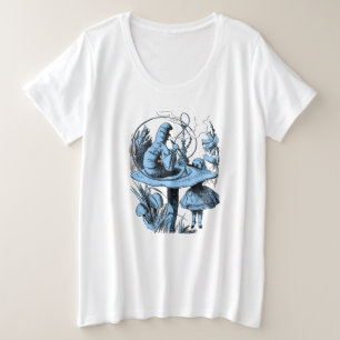 Vintage Alice Uitgerekt in Wonderland Grote Maat T-shirt