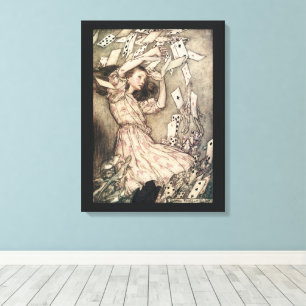 Vintage Alice's Avonturen in Wonderland door Rackh Canvas Afdruk