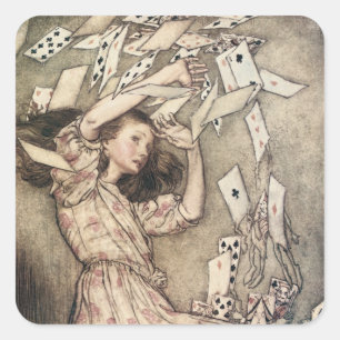 Vintage Alices Avonturen in Wonderland door Rackha Vierkante Sticker
