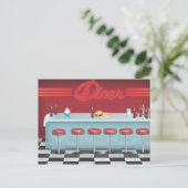 Vintage All American Diner Briefkaart (Staand voorkant)