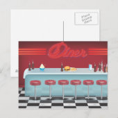 Vintage All American Diner Briefkaart (Voorkant / Achterkant)