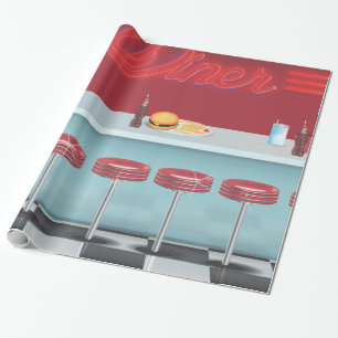 Vintage All American Diner Cadeaupapier