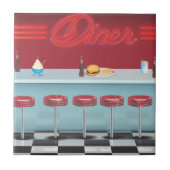 Vintage All American Diner Tegeltje (Voorkant)