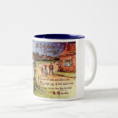 Vintage All Halloween Groet Koppel Tweekleurige Koffiemok (Voorkant rechts)