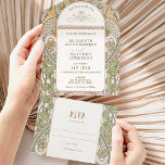 Vintage All in One Wedding Invitation door Mucha All In One Uitnodiging<br><div class="desc">Art Nouveau Vintage trouwuitnodigingen van Alphonse Mucha in een floreel, romantisch en grillig ontwerp. Victoriaans bloei vult klassieke art decofonts aan. Voer je aangepaste gegevens in en je bent klaar. Als u het ontwerp verder wilt wijzigen, klikt u op de blauwe knop "Aanpassen". Hartelijk dank voor uw aandacht voor mijn...</div>