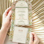 Vintage All in One Wedding Invitation door Mucha All In One Uitnodiging<br><div class="desc">Introductie van de All-in-One bruiloft uitnodiging door Alphonse Mucha, nu beschikbaar op Zazzle! Deze elegante uitnodiging is de perfecte manier om je vrienden en familie uit te nodigen voor je speciale dag. De Vintage All in One Wedding Invitation kenmerkt een prachtig Art Nouveau-ontwerp van de legendarische Alphonse Mucha. De zachte...</div>
