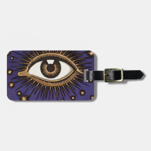 Vintage All Seeing Eye Mystieke Hemelse Kunst Bagagelabel