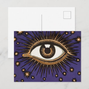 Vintage All Seeing Eye Mystieke Hemelse Kunst Briefkaart