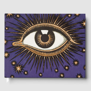 Vintage All Seeing Eye Mystieke Hemelse Kunst Gastenboek