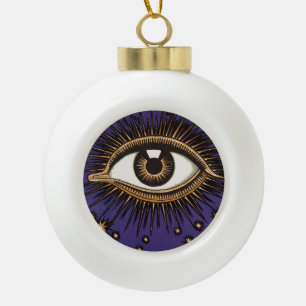 Vintage All Seeing Eye Mystieke Hemelse Kunst Keramische Bal Ornament