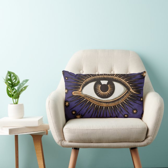 Vintage All Seeing Eye Mystieke Hemelse Kunst Kussen (Stoel)