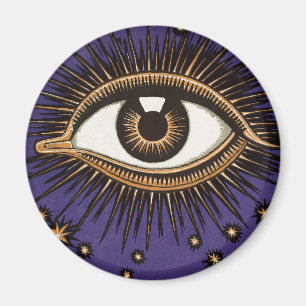 Vintage All Seeing Eye Mystieke Hemelse Kunst Magneet