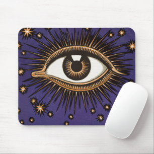 Vintage All Seeing Eye Mystieke Hemelse Kunst Muismat
