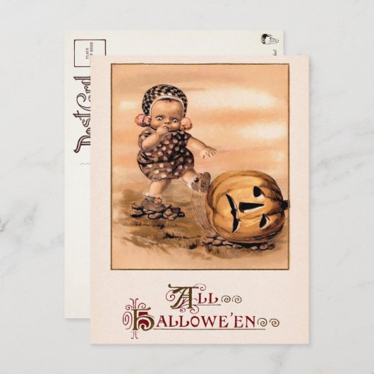 Vintage Alle Halloween Briefkaart (Voorkant / Achterkant)