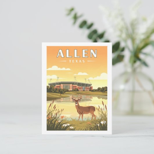 Vintage Allen Texas Briefkaart (Staand voorkant)