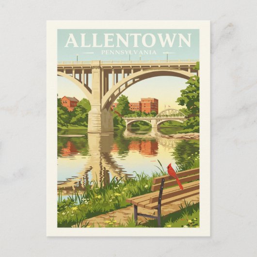 Vintage Allentown  Pennsylvania Briefkaart (Voorkant)