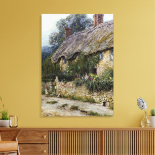 Vintage Allingham Moeder Kind dat een kraan ingaat Canvas Afdruk
