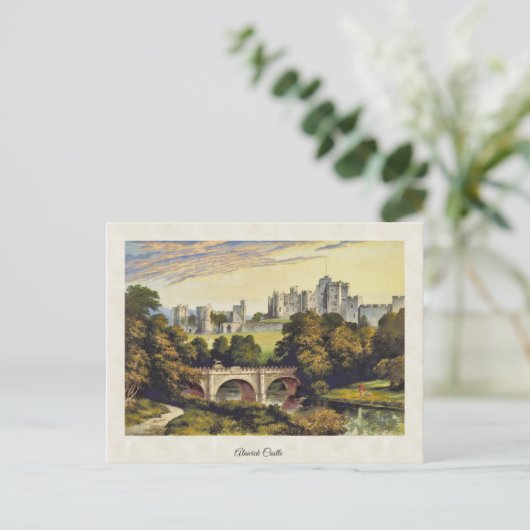 Vintage Alnwick Castle Northumberland Briefkaart (Staand voorkant)