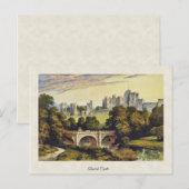 Vintage Alnwick Castle Northumberland Briefkaart (Voorkant / Achterkant)
