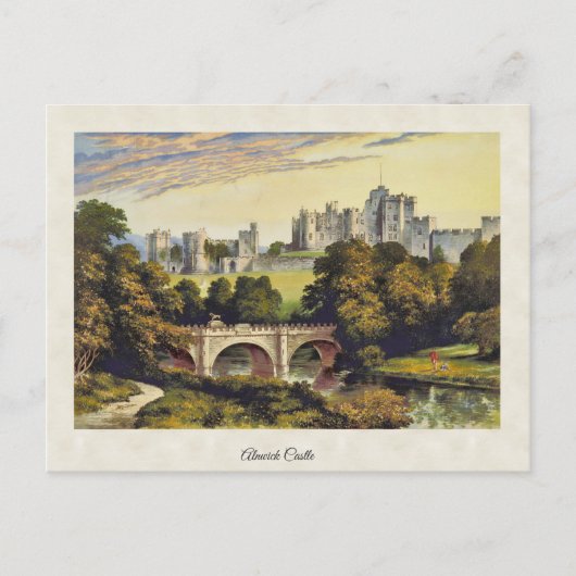 Vintage Alnwick Castle Northumberland Briefkaart (Voorkant)