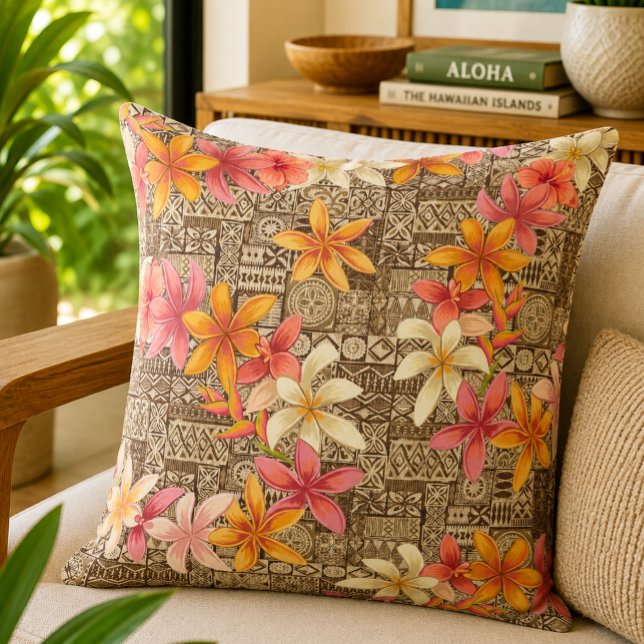 Vintage Aloha Bloemstuk Kapa Patchwork Patroon Kussen (Creator heeft geüpload)
