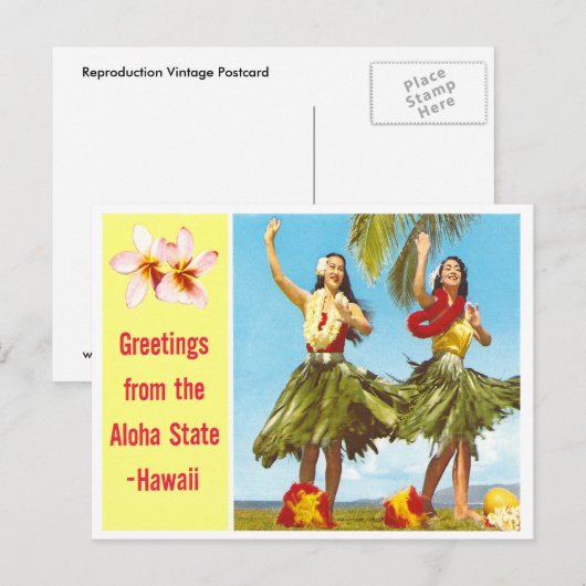 Vintage Aloha Briefkaart (Voorkant / Achterkant)