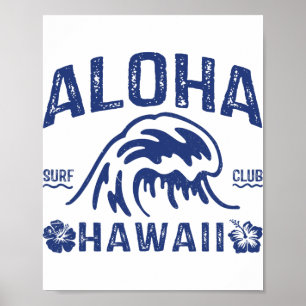 Vintage Aloha Hawaï Golf Surf Hawaïaanse Strand Su Poster