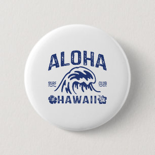 Vintage Aloha Hawaï Golf Surf Hawaïaanse Strand Su Ronde Button 5,7 Cm