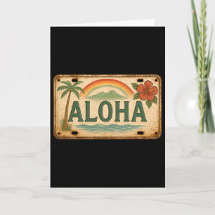 Vintage Aloha Kentekenplaat Hawaii  Kaart