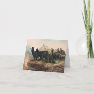 Vintage Alpaca's 1861 Boekillustratie Notitiekaart