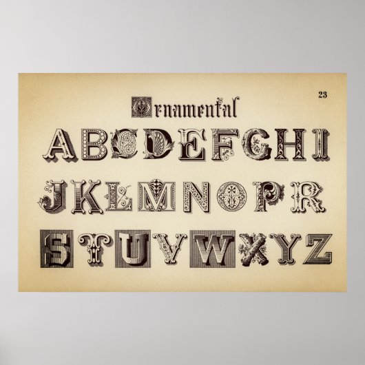Vintage Alphabet/Monograms Poster (Voorkant)
