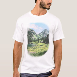 Vintage Alpine Mountain Lake Scenic Graphic T-shirt