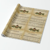 Vintage Als Elke Kerstmis Gelukkig Kerstlied Scrip Cadeaupapier (Uitgerold)