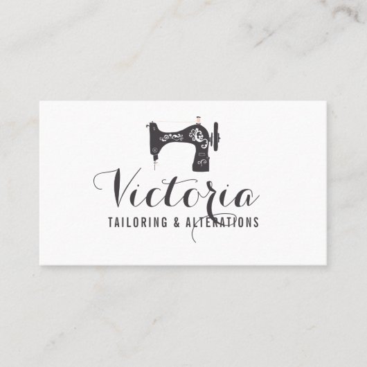 Vintage Alteration  Seamstress Tailor Business Car Visitekaartje (Voorkant)