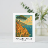 Vintage Amalfi Coast Italy Illustration Briefkaart (Staand voorkant)