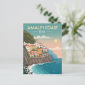 Vintage Amalfi Coast Travel Briefkaart (Staand voorkant)