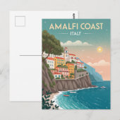 Vintage Amalfi Coast Travel Briefkaart (Voorkant / Achterkant)
