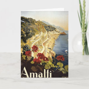 Vintage Amalfi Italië de Europese Reclame van de Kaart