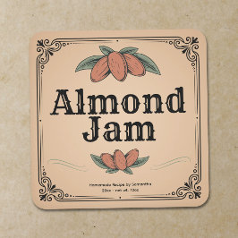 Vintage Amandeljam Label Sticker