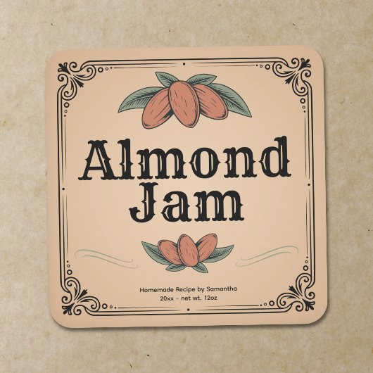 Vintage Amandeljam Label Sticker