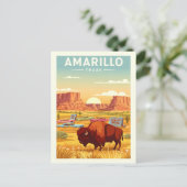 Vintage Amarillo Texas Briefkaart (Staand voorkant)