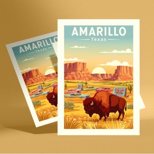 Vintage Amarillo Texas Briefkaart